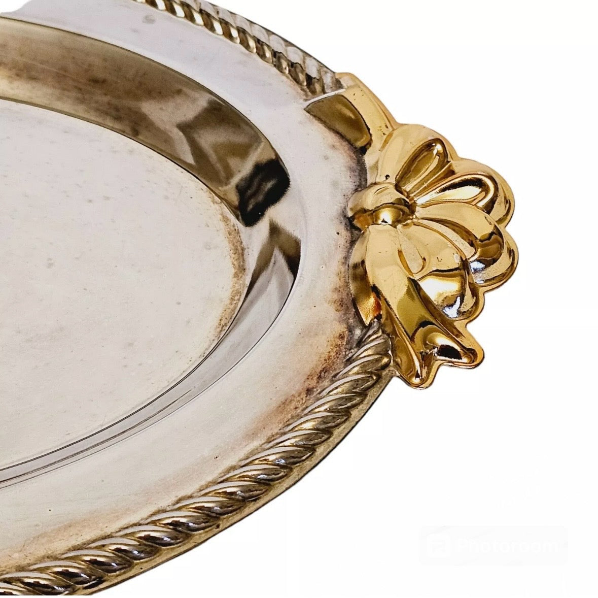 Silver & Gold Bow Tray