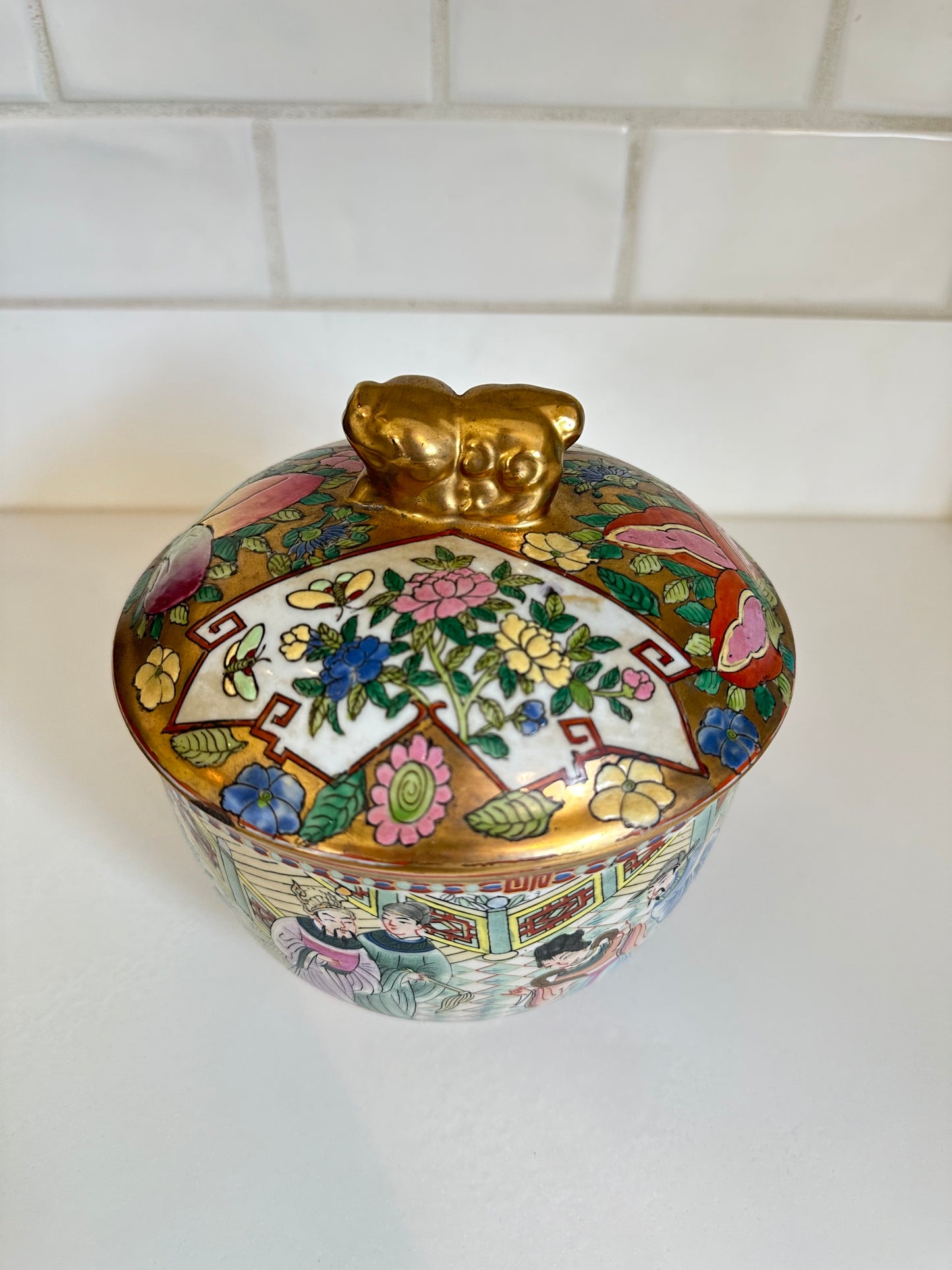 Famille Rose Lidded Jar
