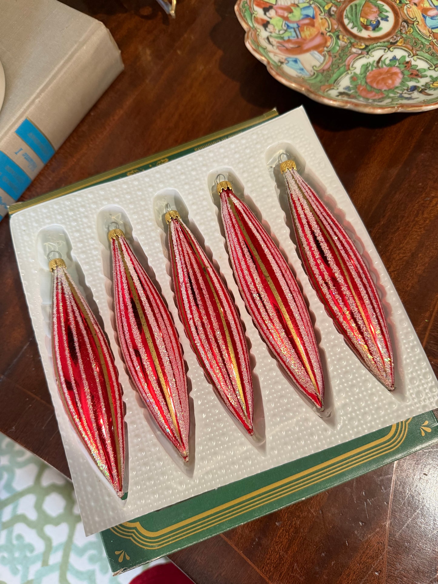 Vintage Kurt Adler 5 Piece Glass Ornaments