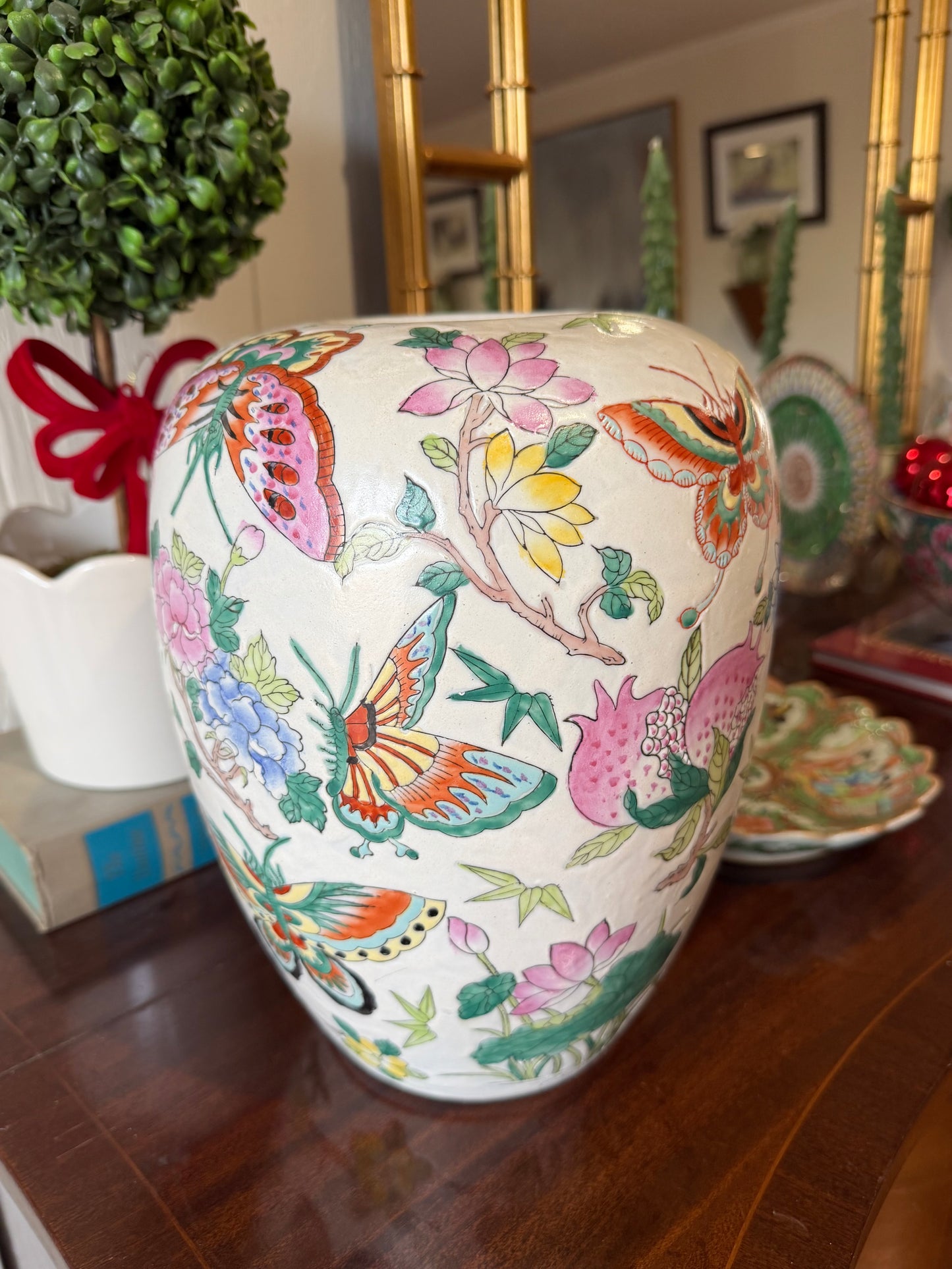 Butterfly Chinoiserie Vase