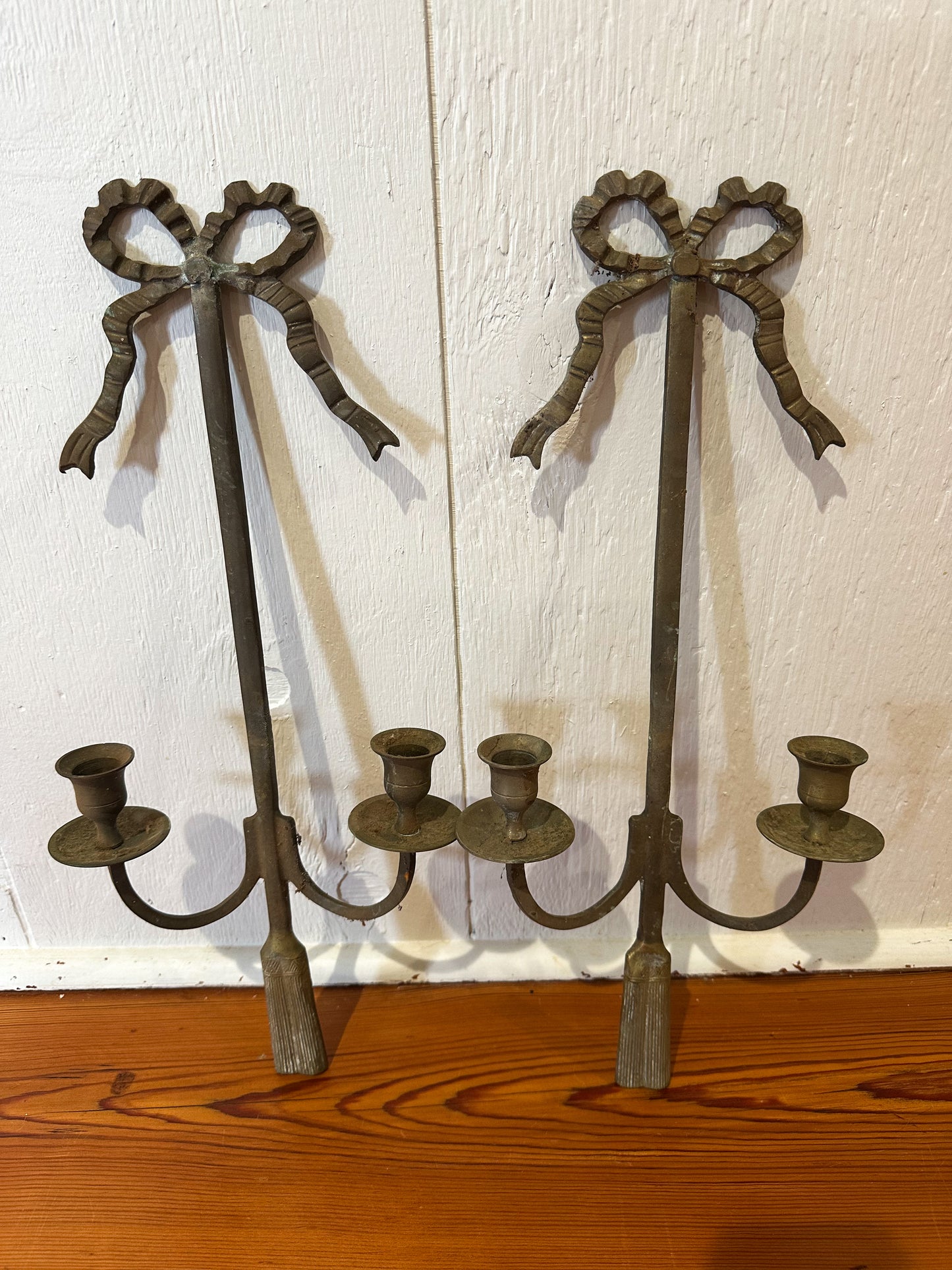Metal Bow Sconce Pair