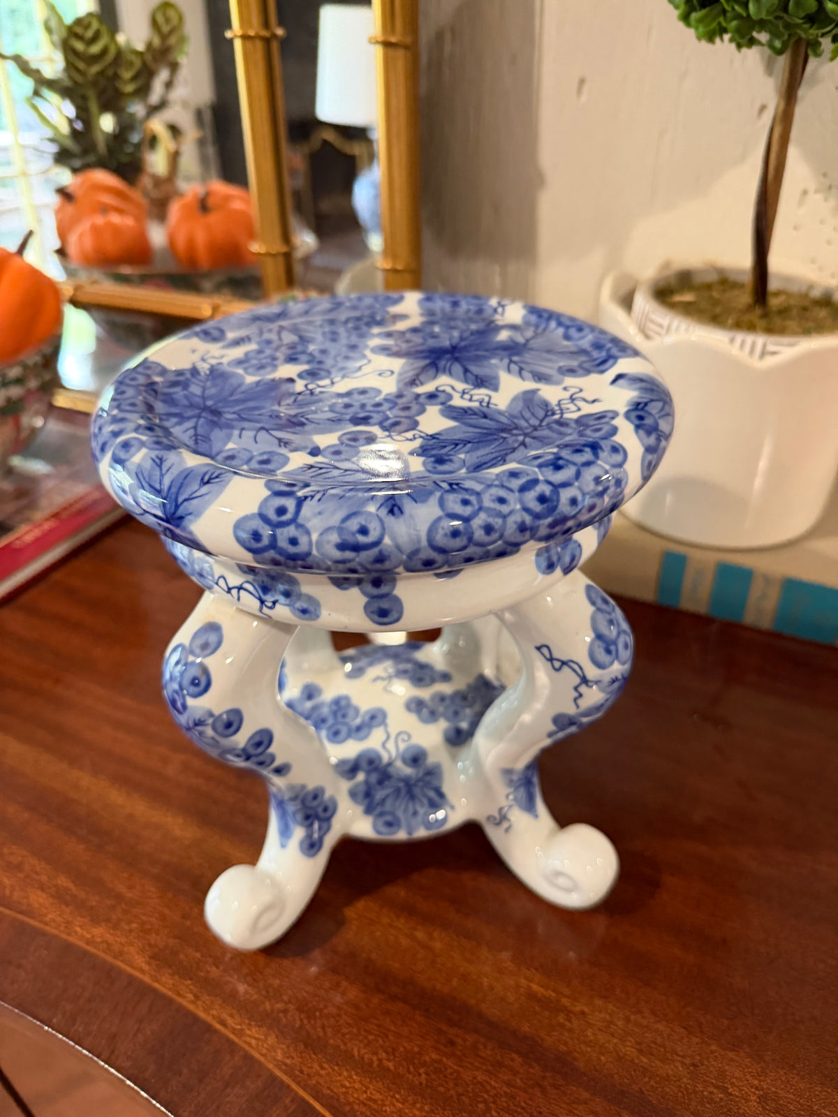 Blue & White Plant Stand