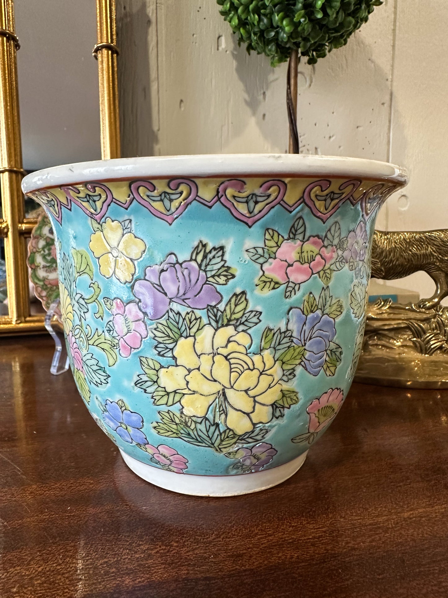 Small Colorful Floral Planter