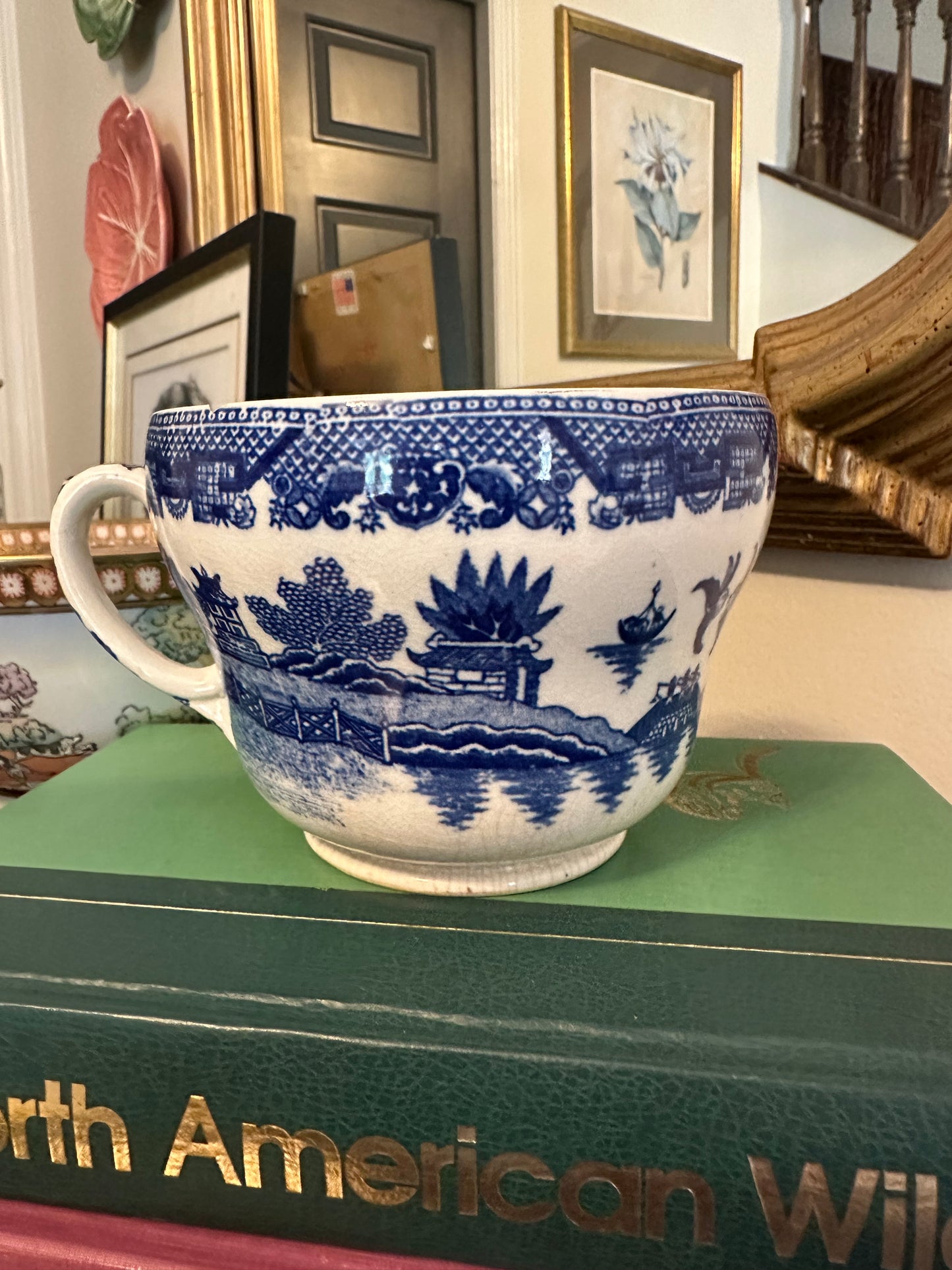 Large Blue Willow Coffee Mug
