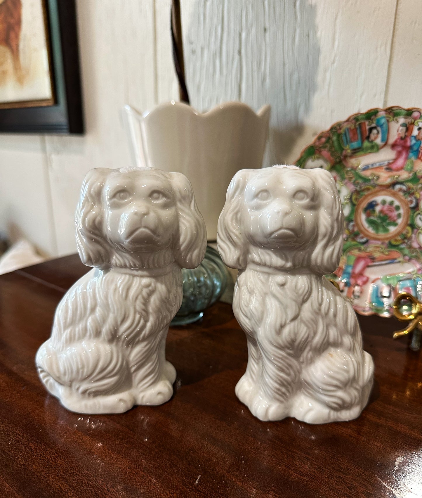 Solid White Staffordshire Dogs