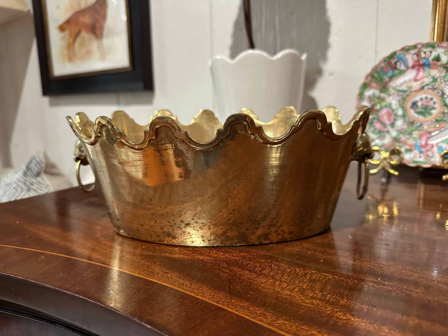 Scalloped Brass Planter