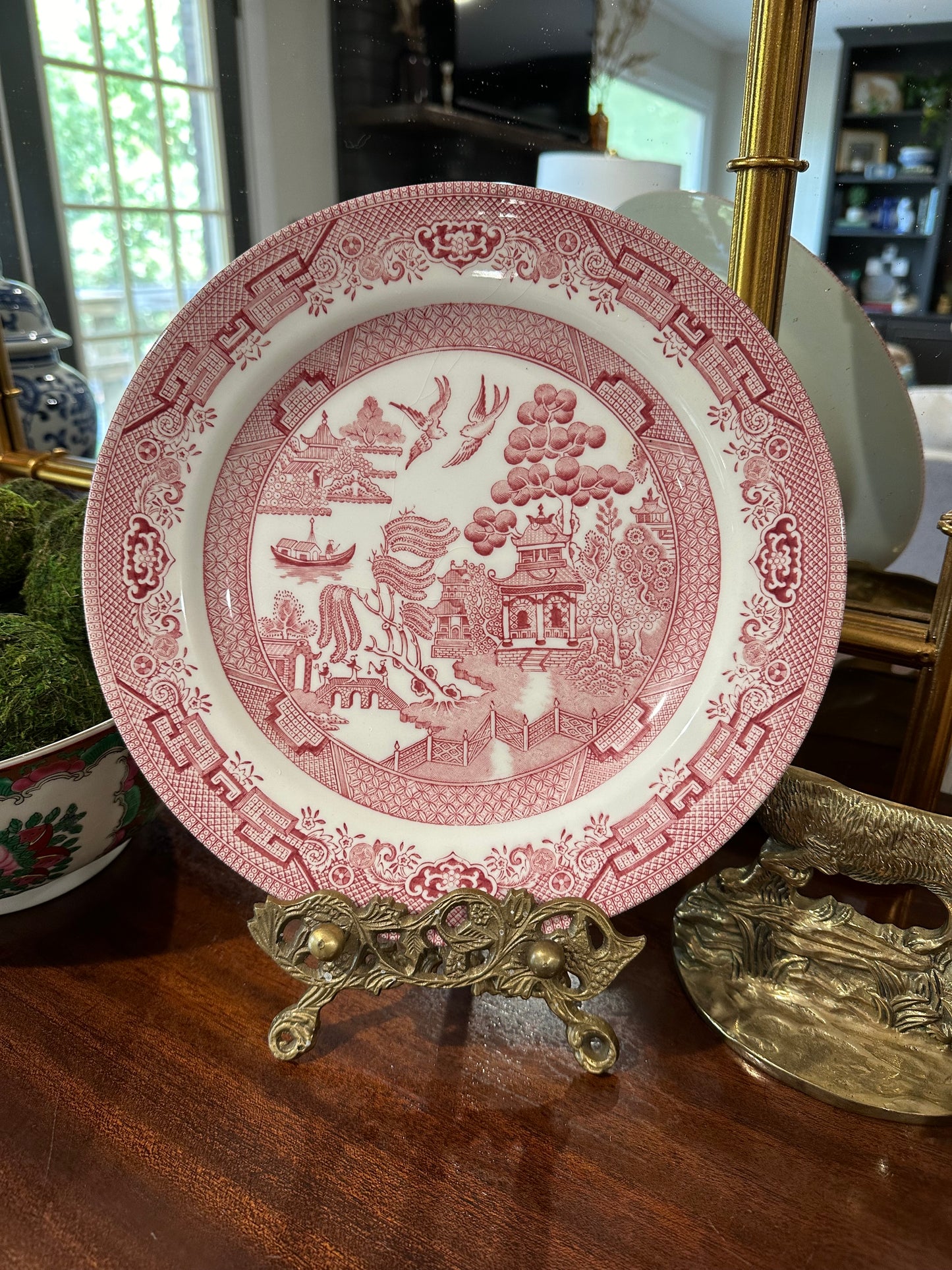 Single Red Willow Dinner Plate