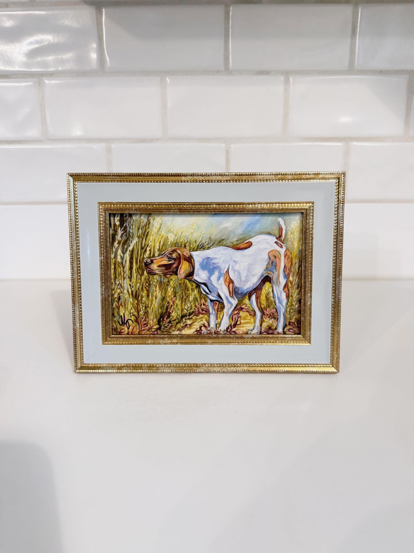 Hunting Dog Picture + Frame