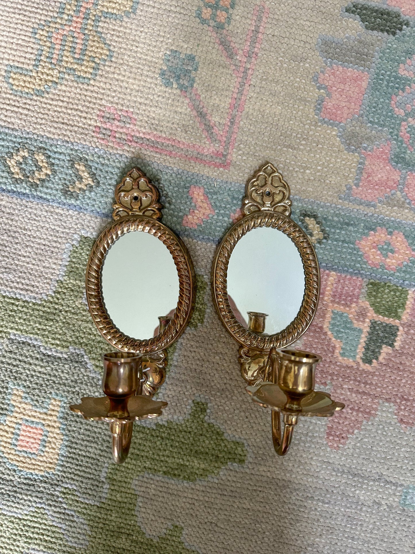 Mirrored Candlestick Sconce Pair