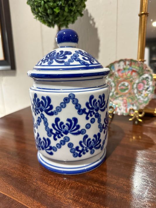 Blue & White Ceramic Canister
