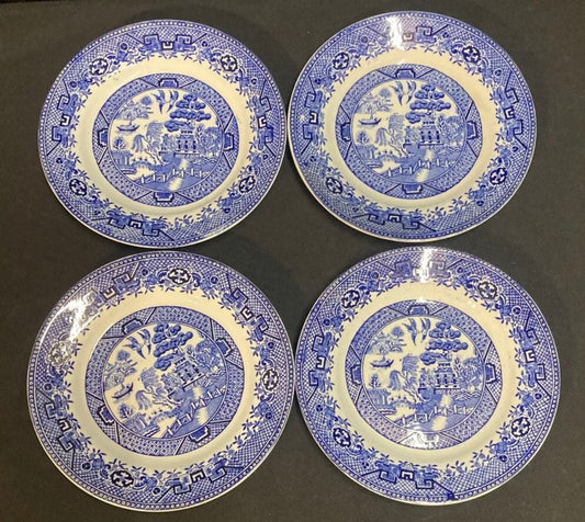 Set of 4 Blue Willow B&B Plates