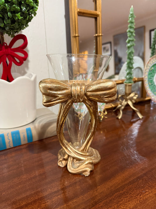 Gold Bow Vase