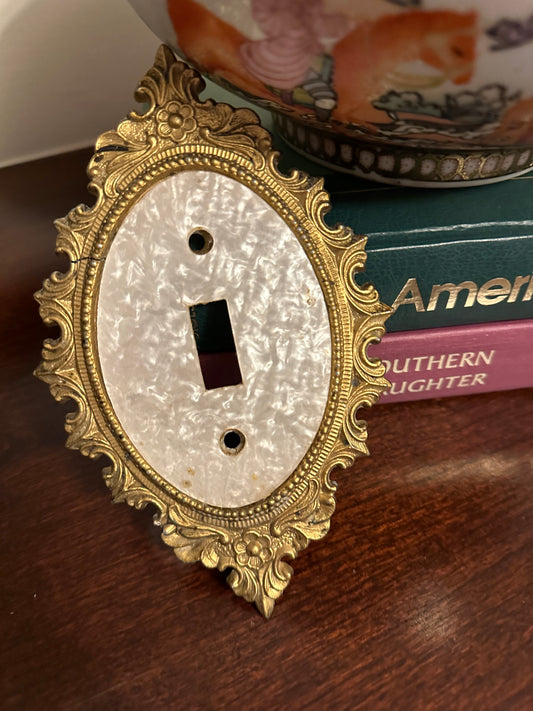 Brass & Mother of Pearl Light Switch Cover