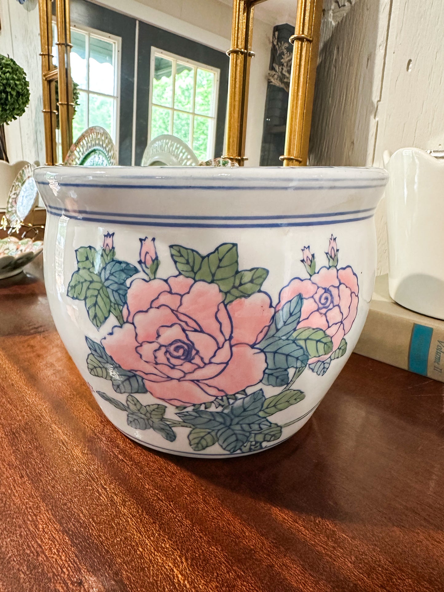 Small Pastel Floral Planter