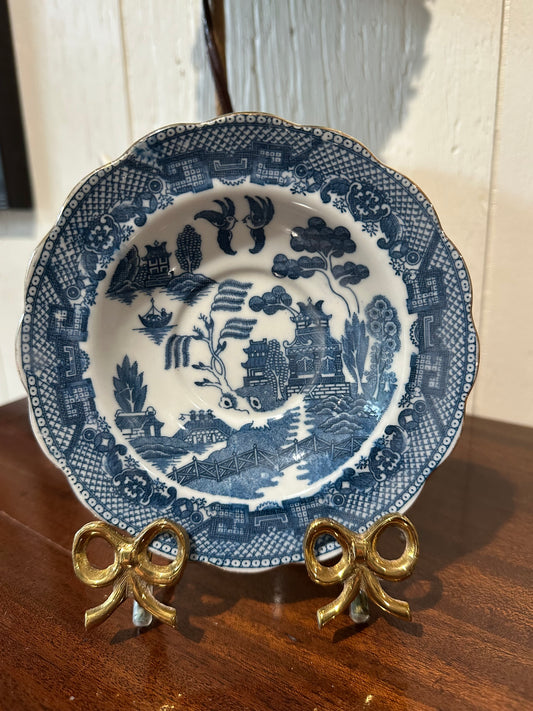 Scalloped Blue Willow Saucers