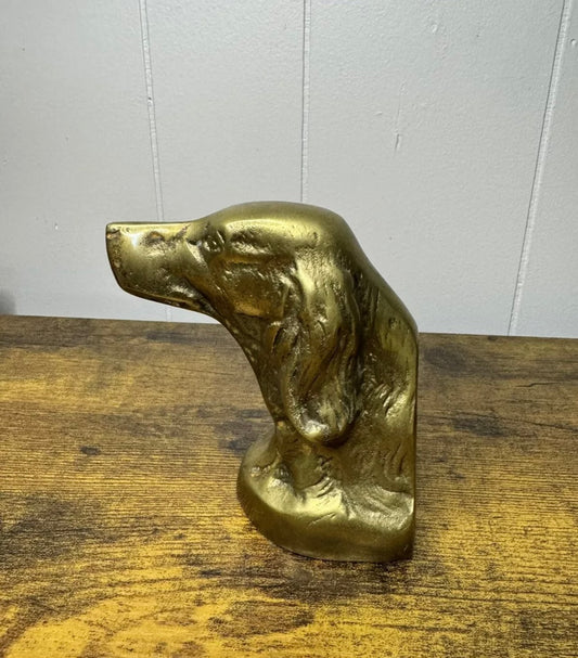 Brass Dog Bookend