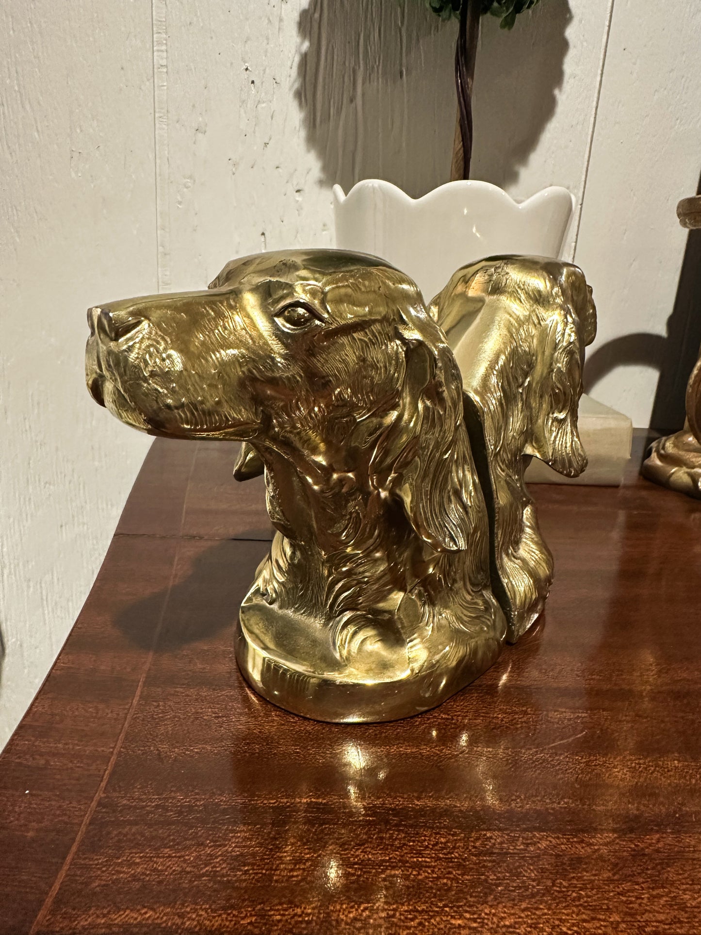 Brass Dog Bookends