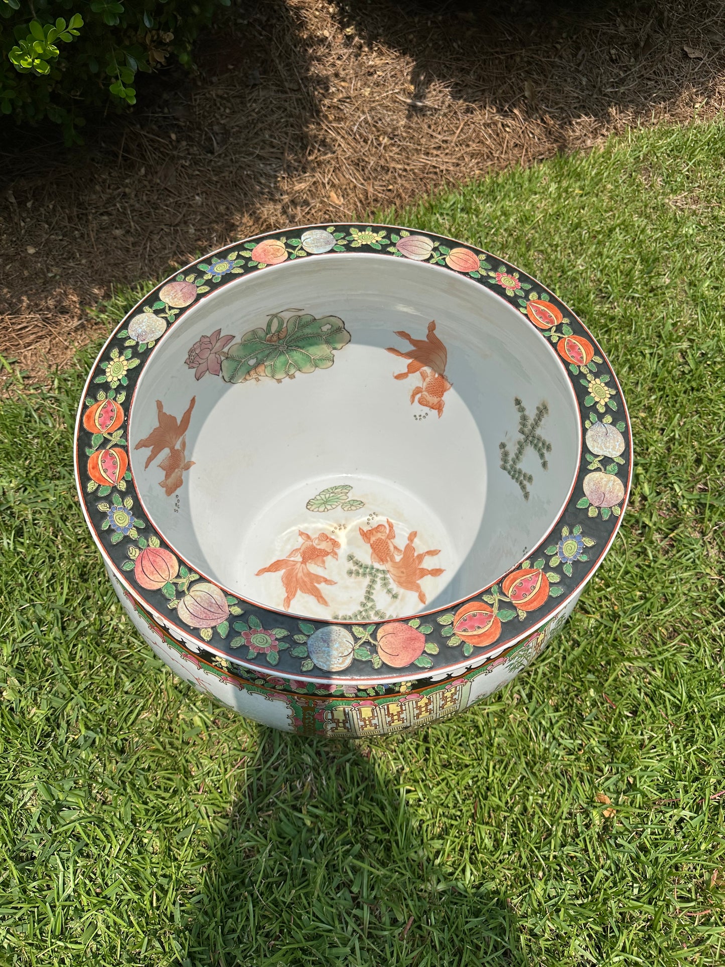 Giant Rose Medallion Fish Bowl Planter