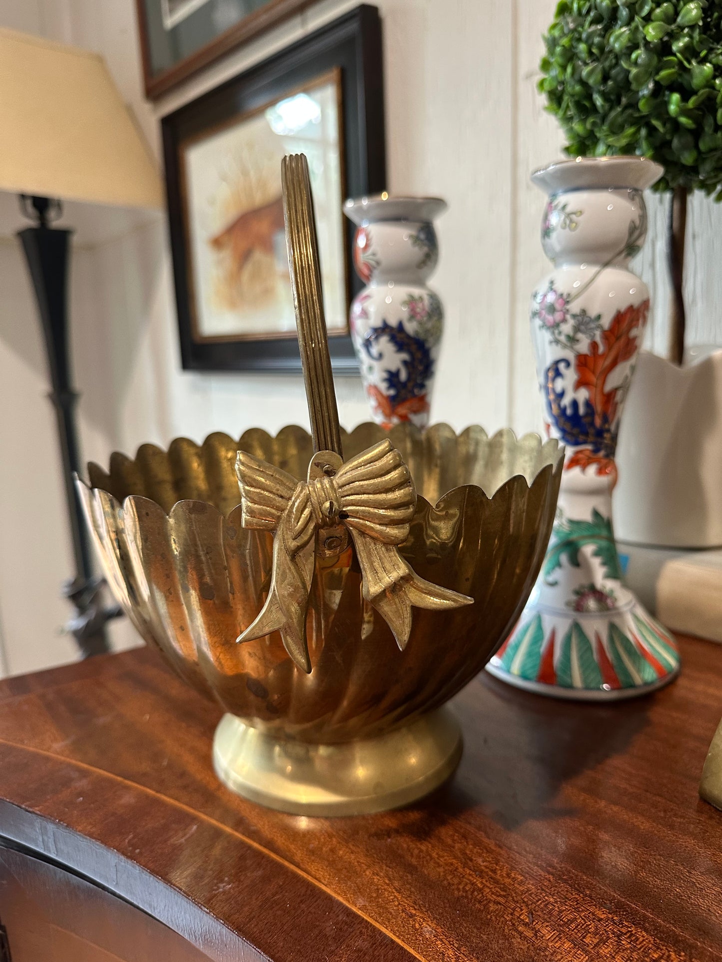 Brass Bow Basket Bowl
