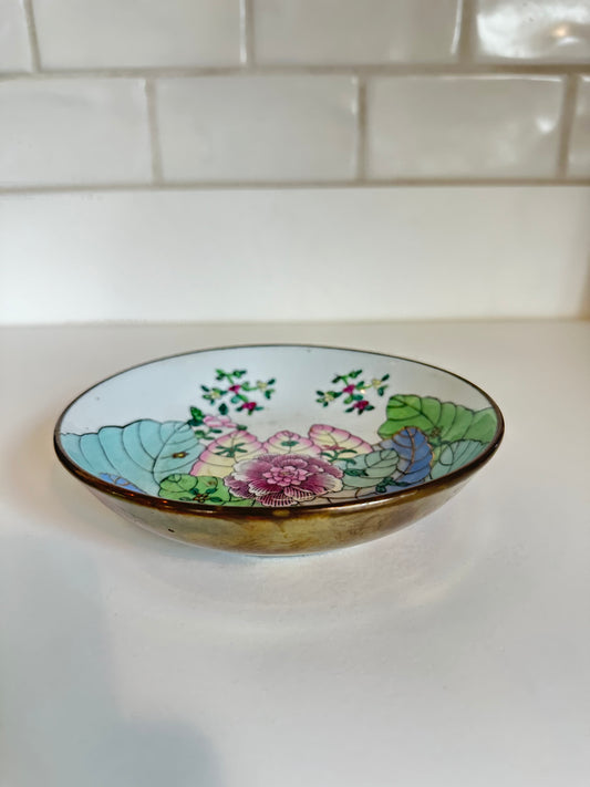 Brass-Encased Tobacco Leaf Bowl