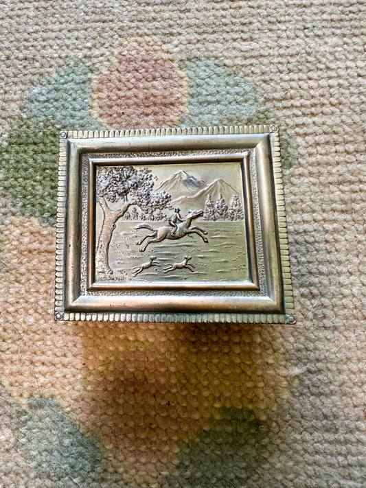 Fox Hunt Footed Trinket Box