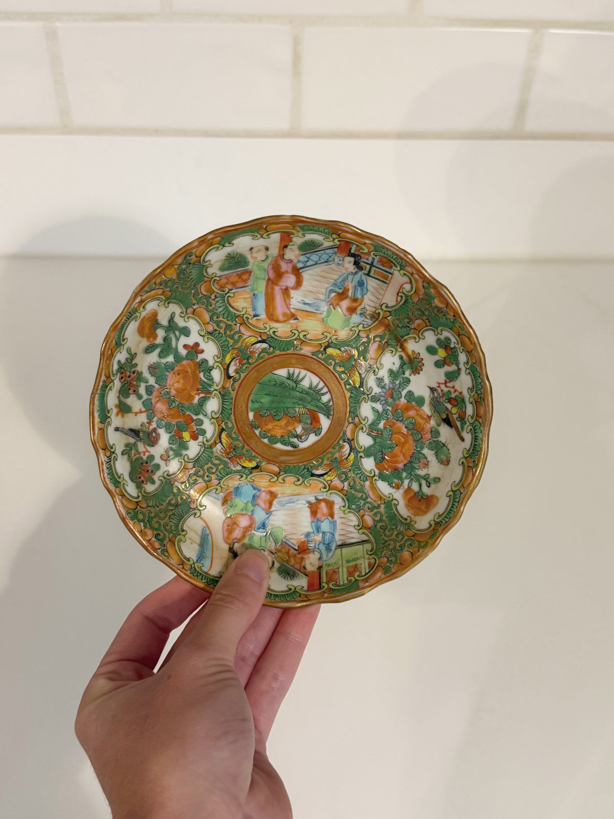 Scalloped Rose Medallion Saucer
