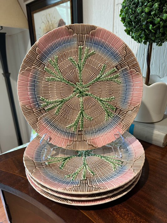 Bordallo Pinheiro Majolica Etruscan Shell & Seaweed Plates