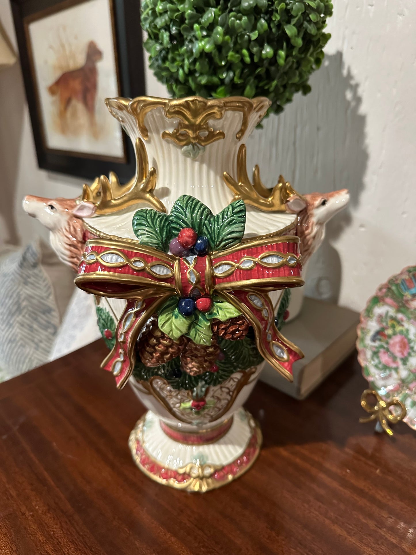 Fitz & Floyd Reindeer Vase