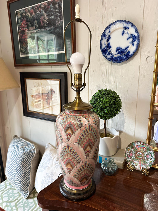 Pastel Peacock Style Lamp
