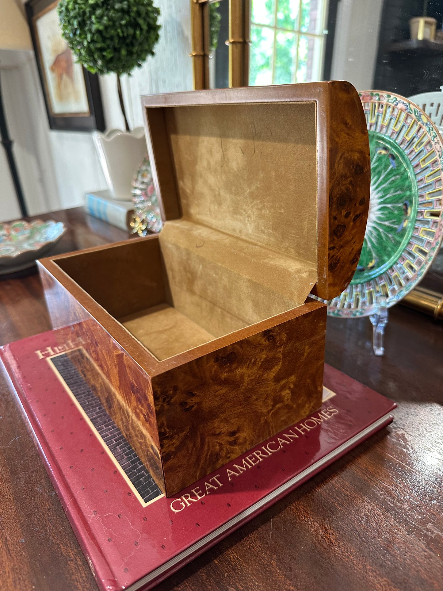 Decorative Burlwood Box
