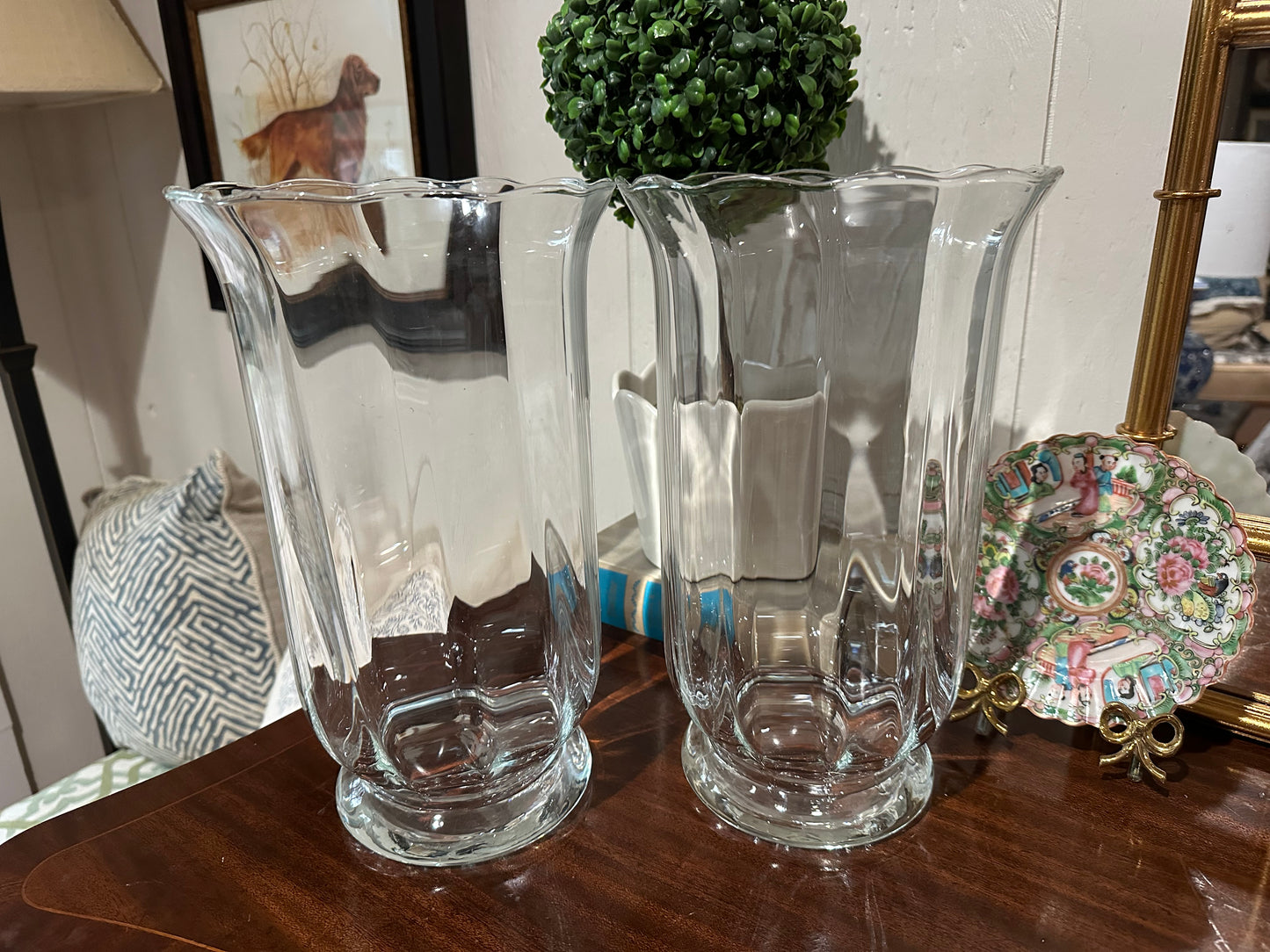 Pair of Hurricane Vases