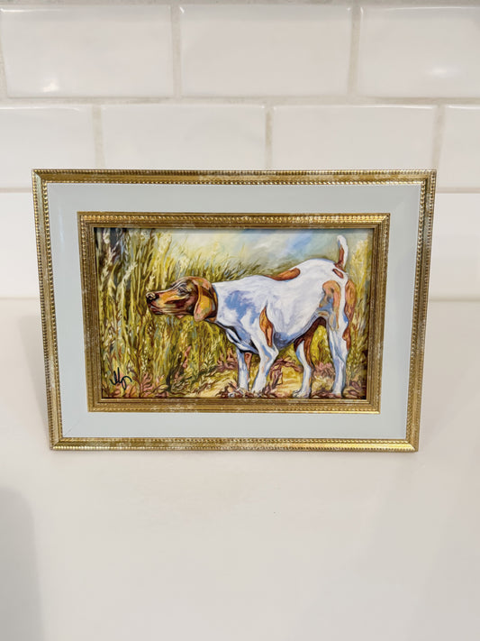 Hunting Dog Picture + Frame