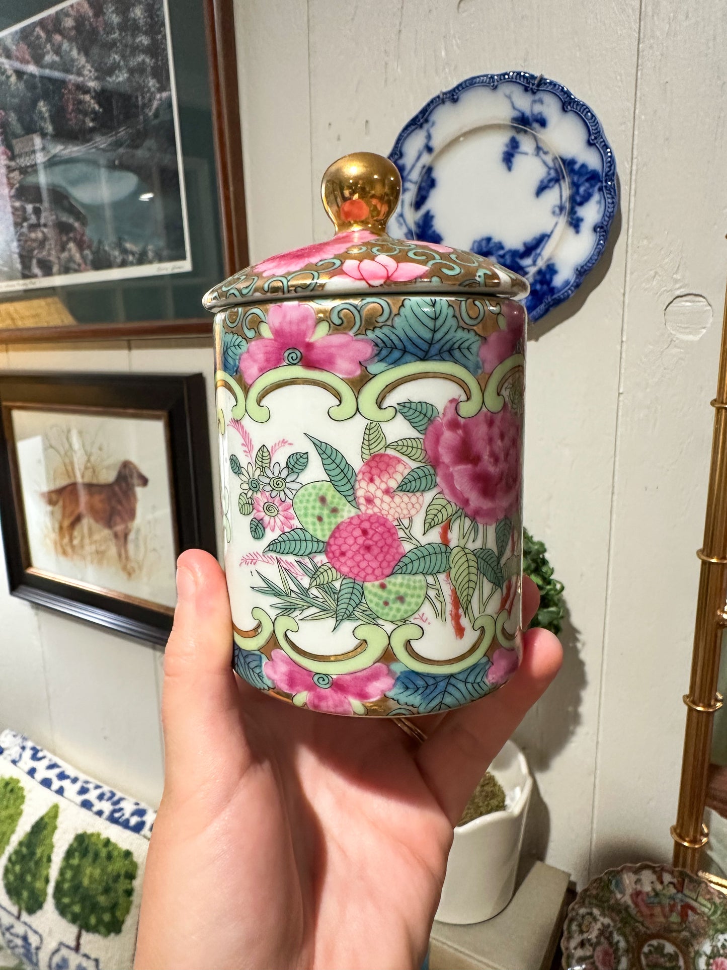 Famille Rose Lidded Jar