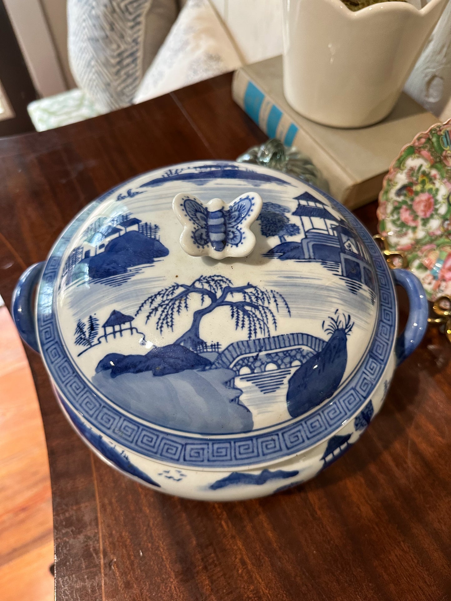 Blue Willow Style Tureen