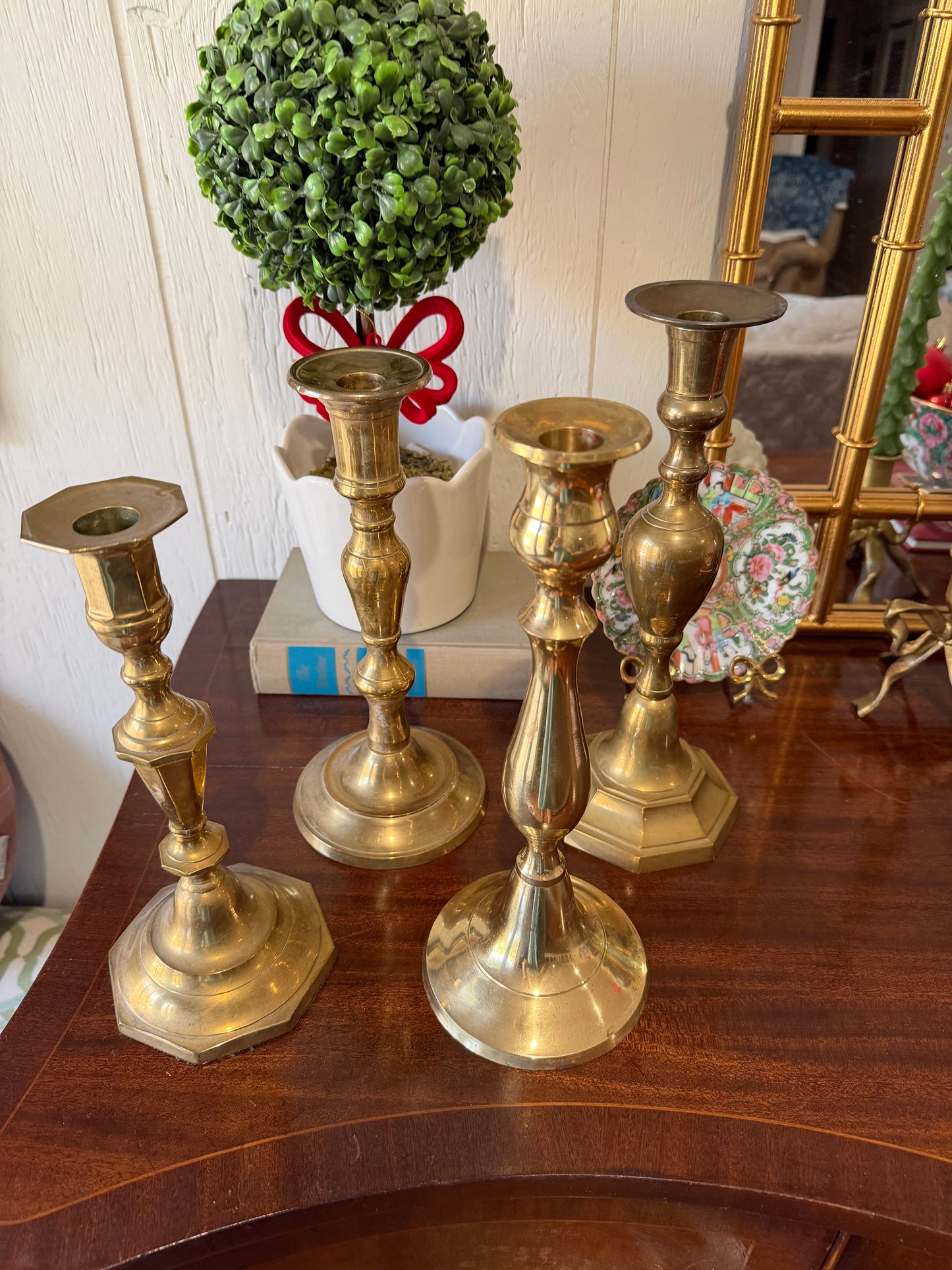 Large Brass Candlestick Holders