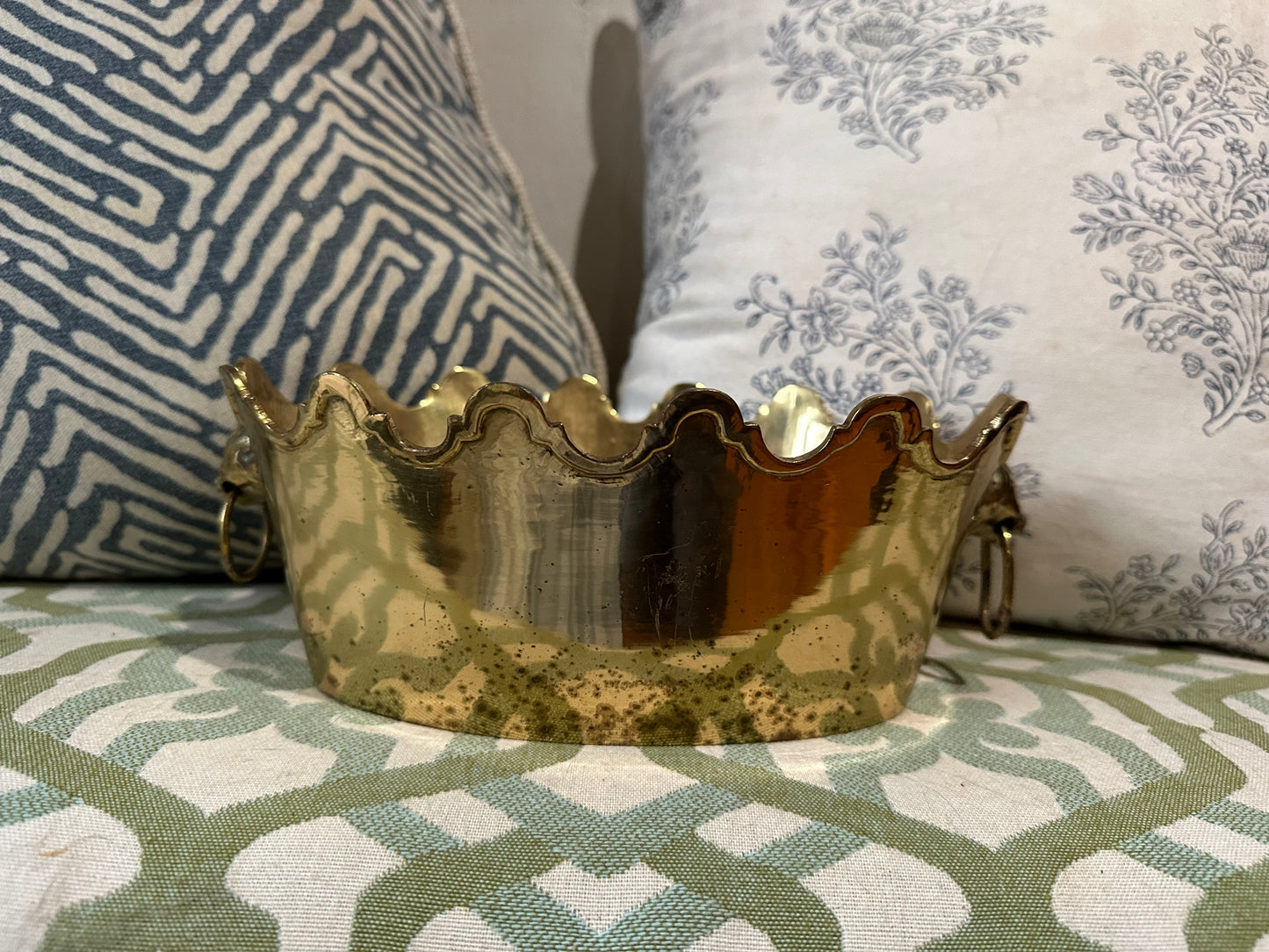 Scalloped Brass Planter