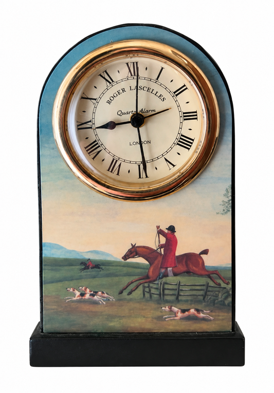 Small Fox Hunt Mantel Clock