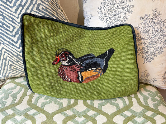 Mallard Needlepoint Pillow Cover
