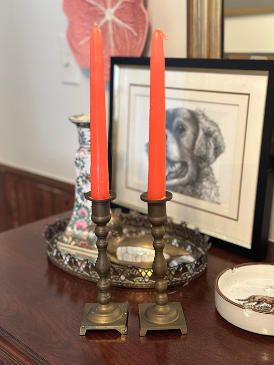 Brass Candlestick Pair
