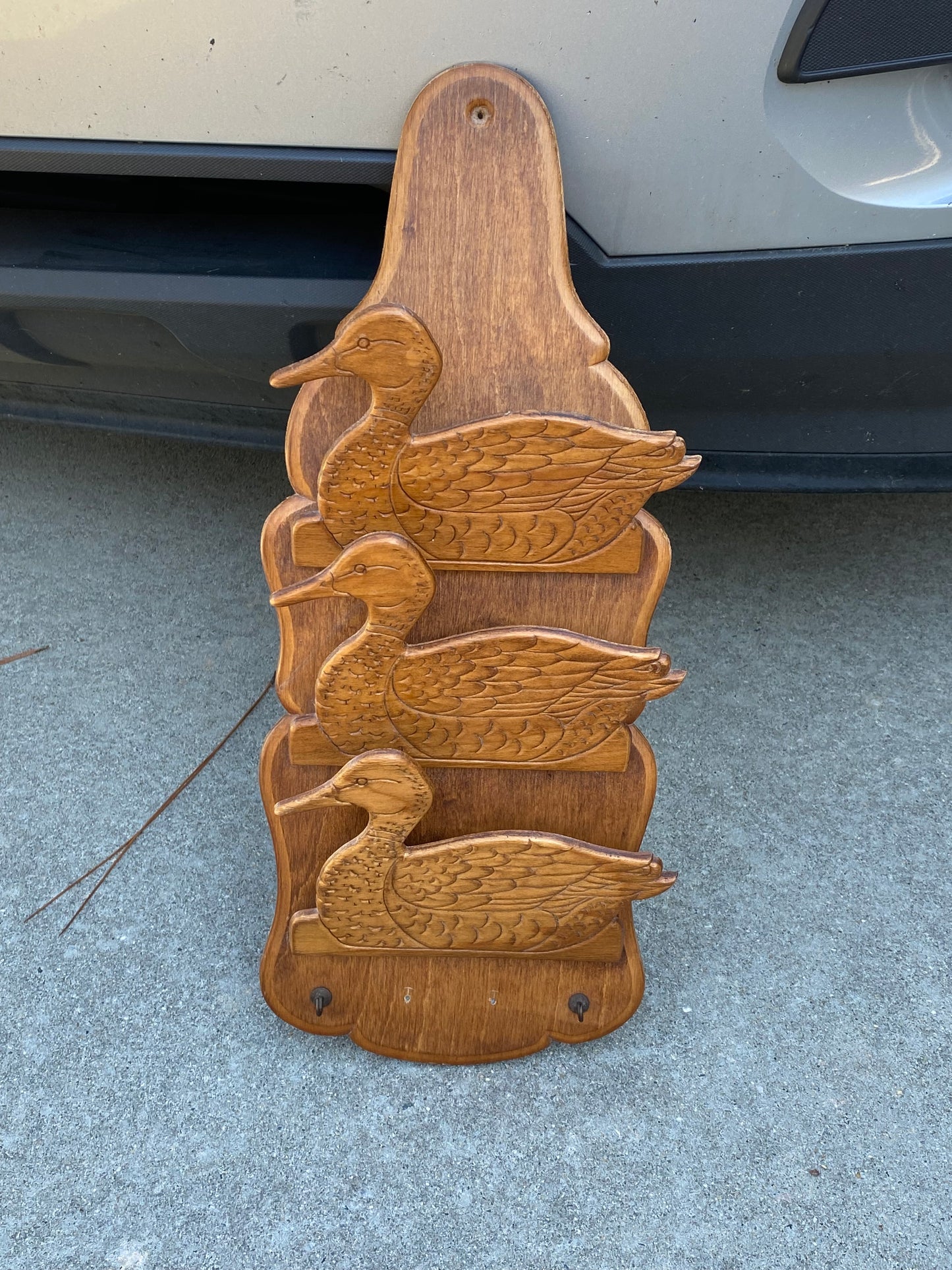 Wooden Duck Mail Holder