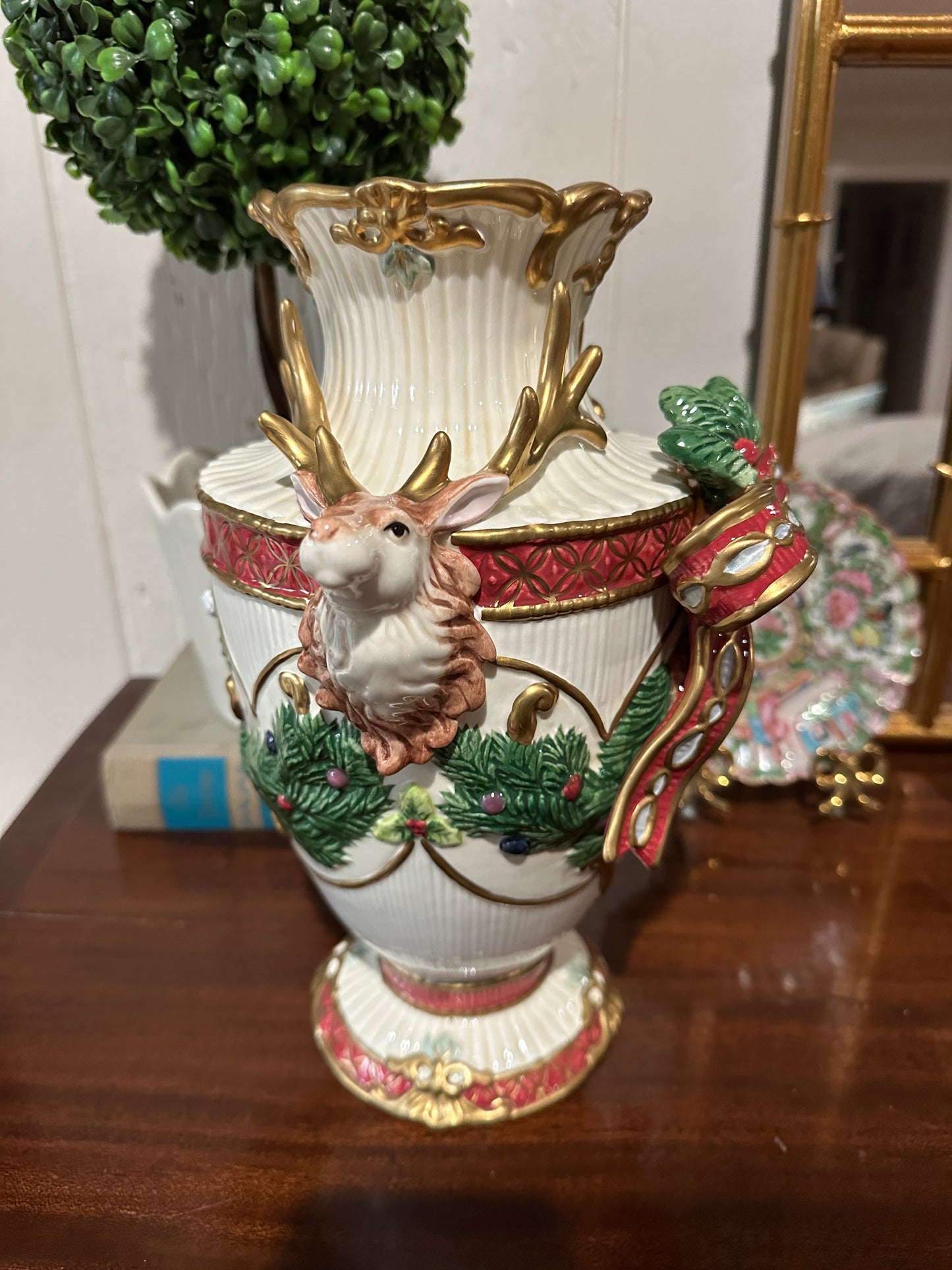 Fitz & Floyd Reindeer Vase