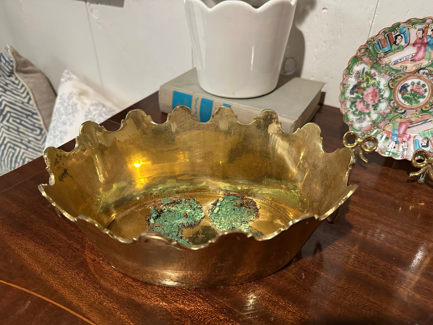 Scalloped Brass Planter