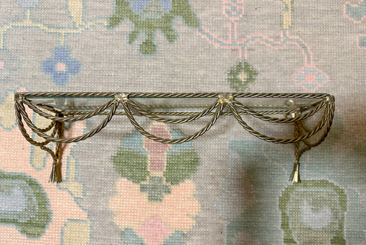 Gold Tassel Glass Wall Shelf