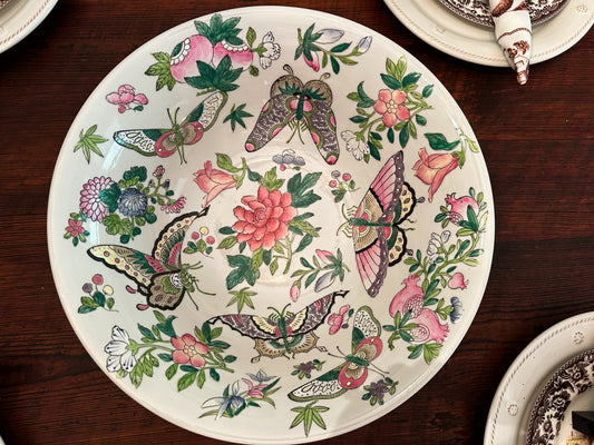 Large Famille Butterfly Bowl