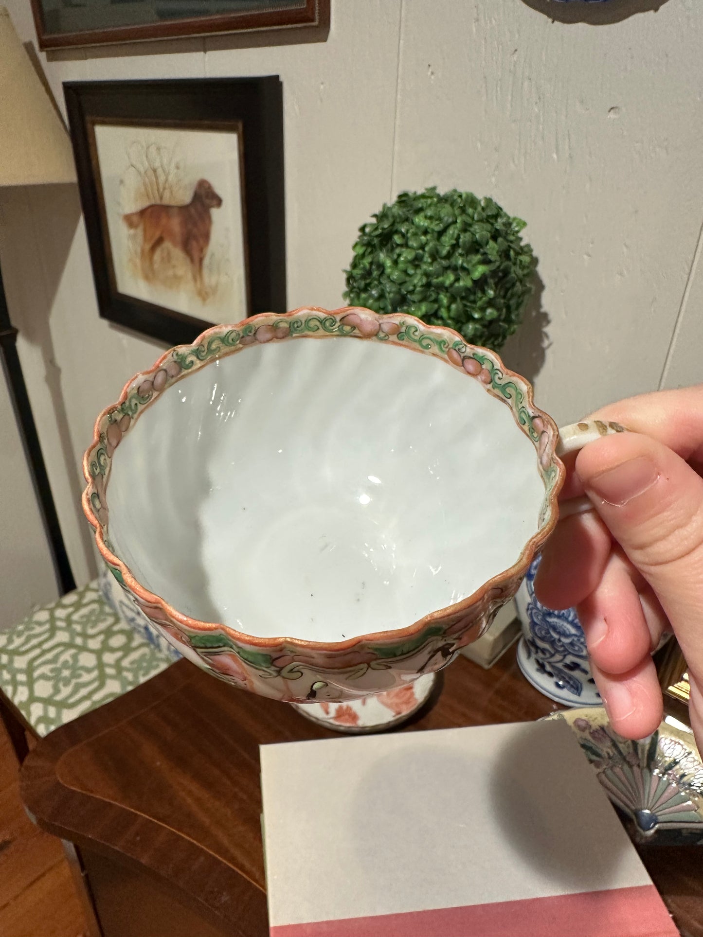 Rose Famille Scalloped Tea Cup