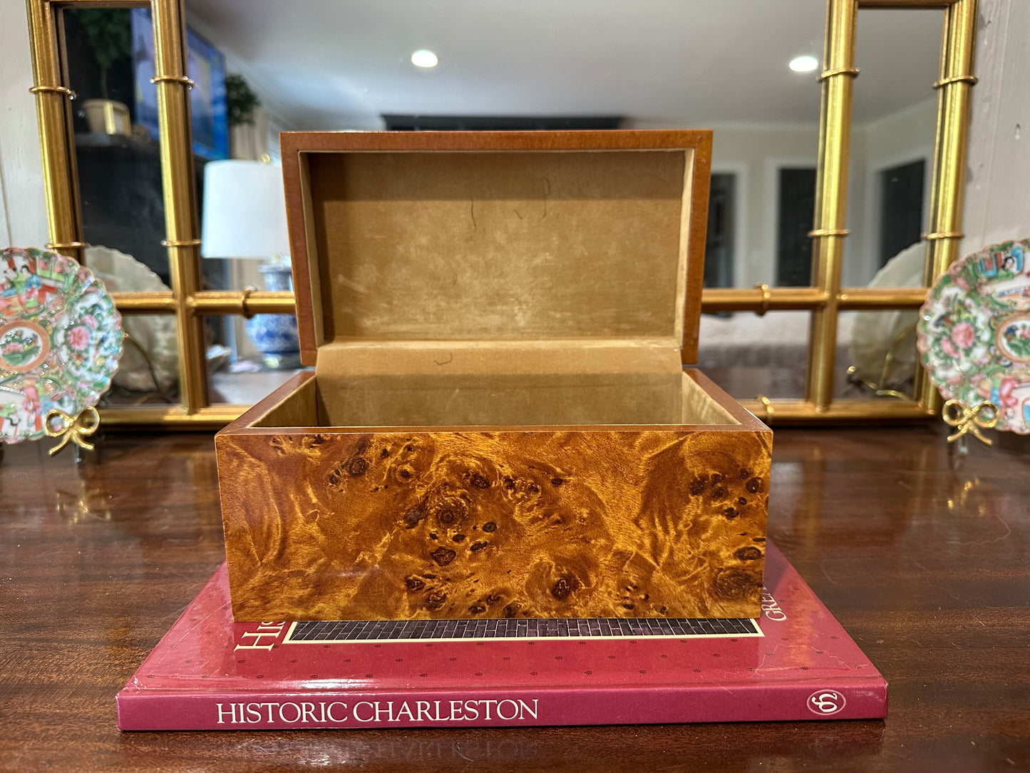 Decorative Burlwood Box