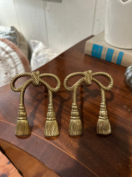 Brass Bow Curtain Tie Backs