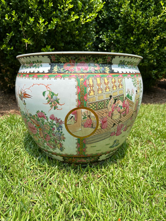 Giant Rose Medallion Fish Bowl Planter