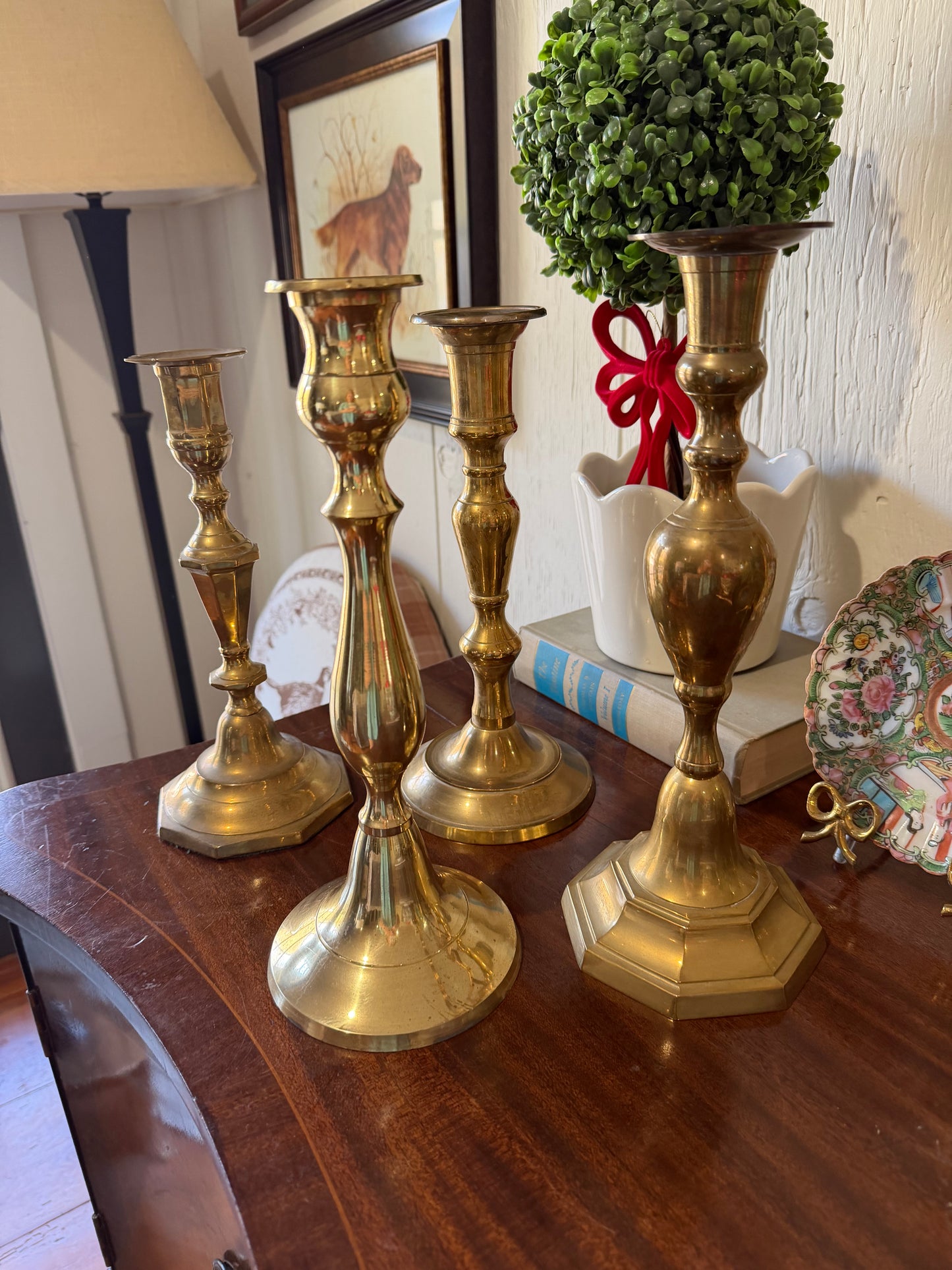 Large Brass Candlestick Holders