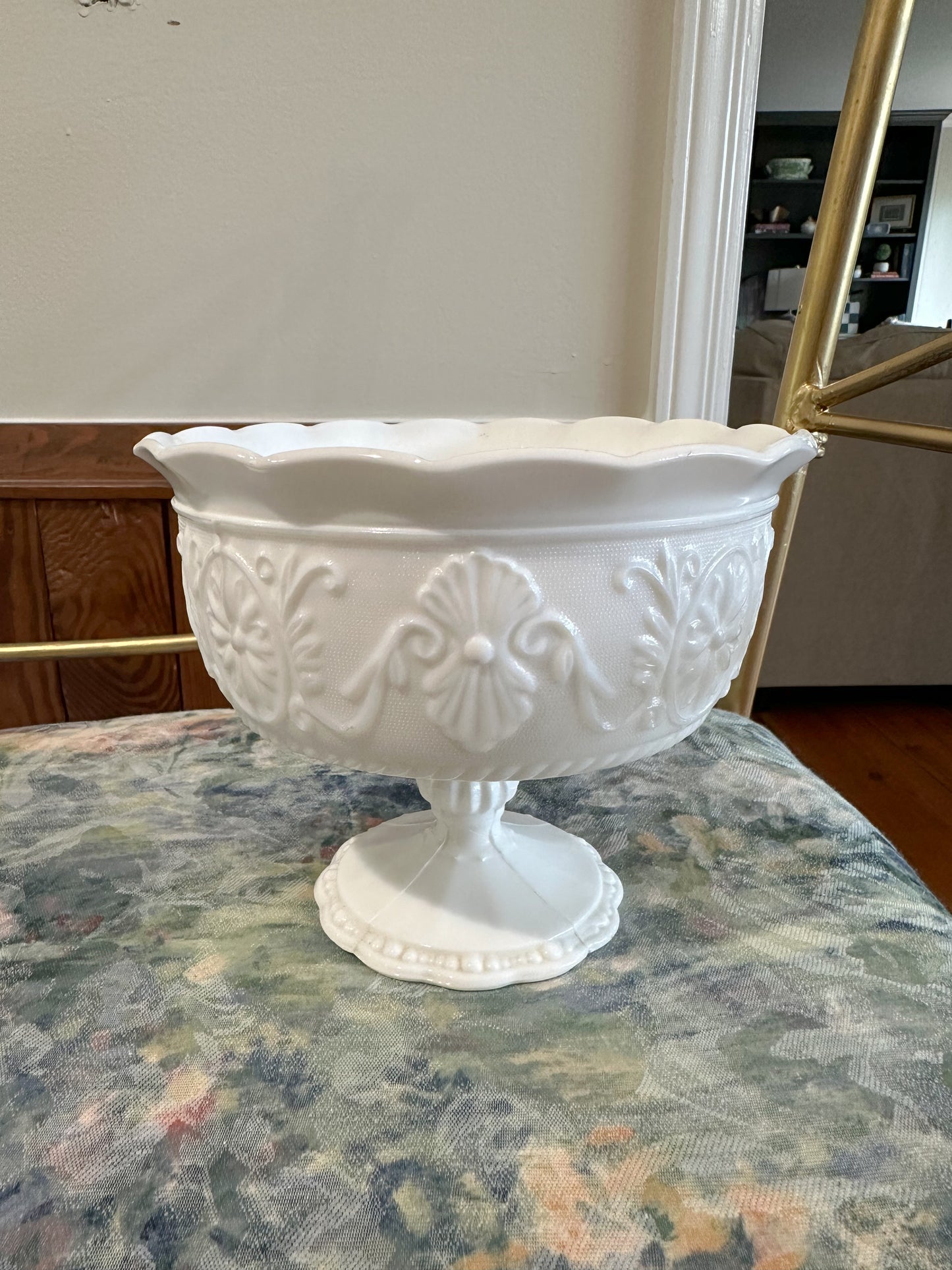 Footed Milk Glass Bowl